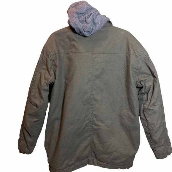 Dickies Men's Green Canvas Hooded Work Coat Quilted Lined Size Large (42-44) - Picture 2 of 6